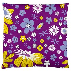Floral Flowers Large Cushion Case (two Sides)