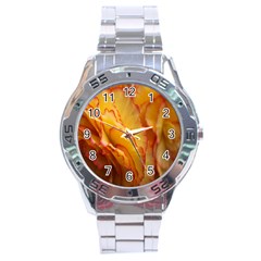 Flowers Leaves Leaf Floral Summer Stainless Steel Analogue Watch by Celenk