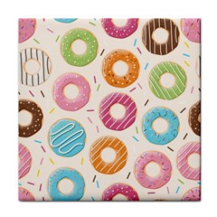 Colored Doughnuts Pattern Face Towel by Bigfootshirtshop