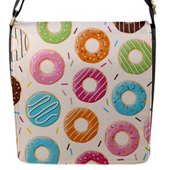 Colored Doughnuts Pattern Flap Messenger Bag (s) by Bigfootshirtshop