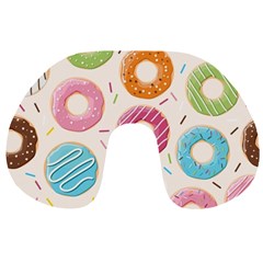 Colored Doughnuts Pattern Travel Neck Pillows by Bigfootshirtshop