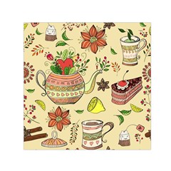 Colored Afternoon Tea Pattern Small Satin Scarf (square) by Bigfootshirtshop