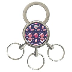 Afternoon Tea And Sweets 3-Ring Key Chains