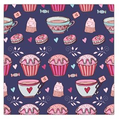 Afternoon Tea And Sweets Large Satin Scarf (Square)