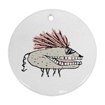 Monster Rat Hand Draw Illustration Ornament (Round) Front