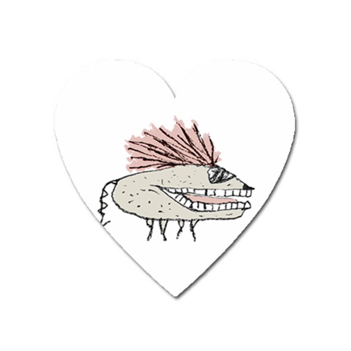 Monster Rat Hand Draw Illustration Heart Magnet