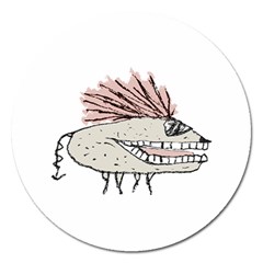 Monster Rat Hand Draw Illustration Magnet 5  (round) by dflcprints