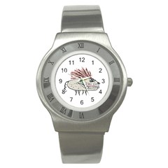 Monster Rat Hand Draw Illustration Stainless Steel Watch by dflcprints