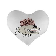 Monster Rat Hand Draw Illustration Standard 16  Premium Flano Heart Shape Cushions by dflcprints