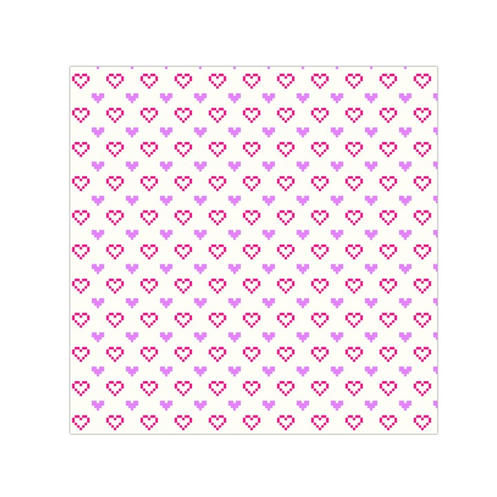 Pixel Hearts Small Satin Scarf (Square)