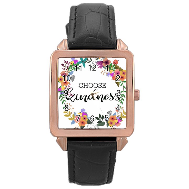 Choose kidness Rose Gold Leather Watch 