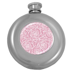 Pink Peonies Round Hip Flask (5 Oz) by NouveauDesign