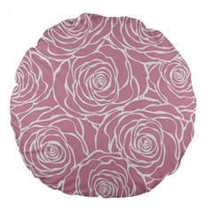 Pink Peonies Large 18  Premium Round Cushions by NouveauDesign