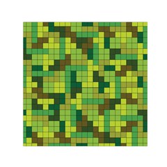 Tetris Camouflage Forest Small Satin Scarf (square) by jumpercat