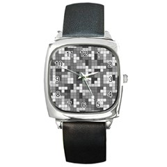 Tetris Camouflage Urban Square Metal Watch by jumpercat