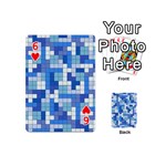 Tetris Camouflage Marine Playing Cards 54 (Mini)  Front - Heart6