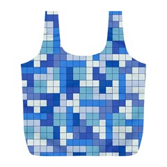Tetris Camouflage Marine Full Print Recycle Bags (l)  by jumpercat