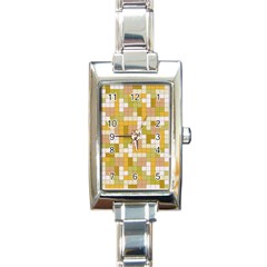 Tetris Camouflage Desert Rectangle Italian Charm Watch