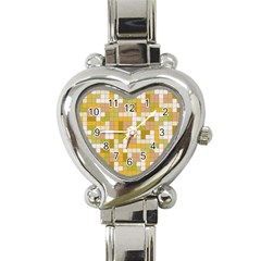 Tetris Camouflage Desert Heart Italian Charm Watch