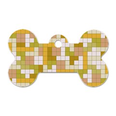 Tetris Camouflage Desert Dog Tag Bone (One Side)