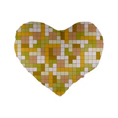 Tetris Camouflage Desert Standard 16  Premium Flano Heart Shape Cushions
