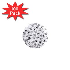 A Lot Of Skulls White 1  Mini Magnets (100 Pack)  by jumpercat