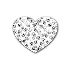 A Lot Of Skulls White Heart Coaster (4 Pack)  by jumpercat