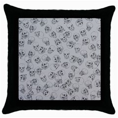 A Lot Of Skulls Grey Throw Pillow Case (black) by jumpercat