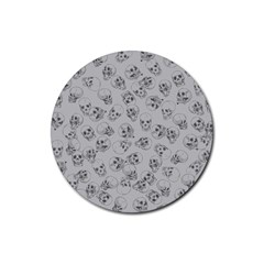 A Lot Of Skulls Grey Rubber Coaster (round)  by jumpercat