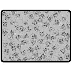 A Lot Of Skulls Grey Fleece Blanket (large)  by jumpercat