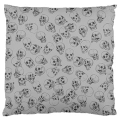 A Lot Of Skulls Grey Large Flano Cushion Case (two Sides) by jumpercat