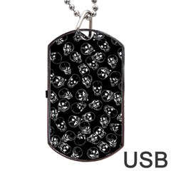 A Lot Of Skulls Black Dog Tag Usb Flash (one Side)