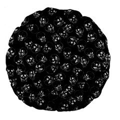 A Lot Of Skulls Black Large 18  Premium Flano Round Cushions by jumpercat