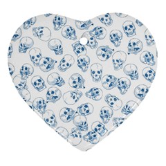 A Lot Of Skulls Blue Ornament (heart) by jumpercat