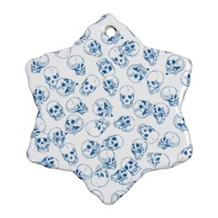 A Lot Of Skulls Blue Snowflake Ornament (two Sides) by jumpercat