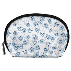 A Lot Of Skulls Blue Accessory Pouches (large)  by jumpercat