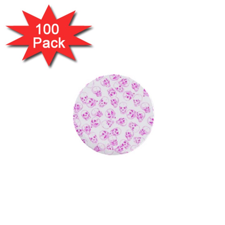 A Lot Of Skulls Pink 1  Mini Buttons (100 pack) 