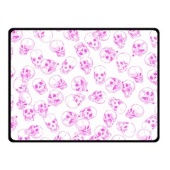 A Lot Of Skulls Pink Fleece Blanket (small) by jumpercat