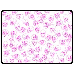 A Lot Of Skulls Pink Double Sided Fleece Blanket (large)  by jumpercat