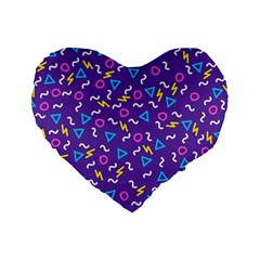 Retro Wave 1 Standard 16  Premium Flano Heart Shape Cushions by jumpercat