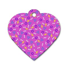 Retro Wave 2 Dog Tag Heart (one Side) by jumpercat