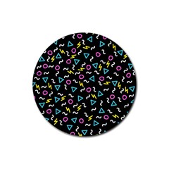 Retro Wave 3 Rubber Coaster (round) 