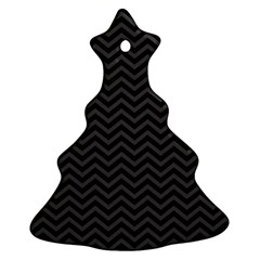 Dark Chevron Christmas Tree Ornament (Two Sides)