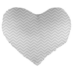 Light Chevron Large 19  Premium Heart Shape Cushions by jumpercat