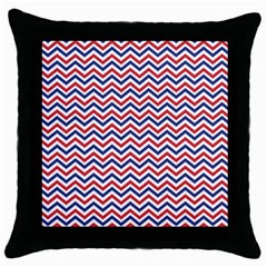 Navy Chevron Throw Pillow Case (black) by jumpercat