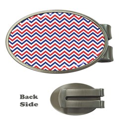 Navy Chevron Money Clips (oval)  by jumpercat