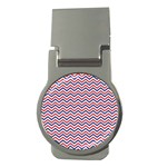 Navy Chevron Money Clips (Round)  Front