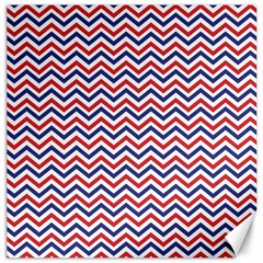 Navy Chevron Canvas 12  X 12   by jumpercat