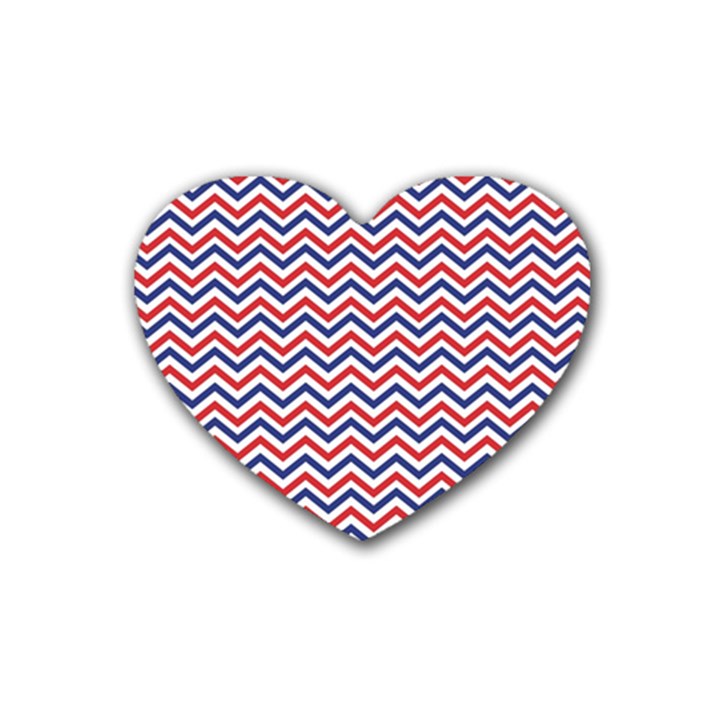 Navy Chevron Rubber Coaster (Heart) 