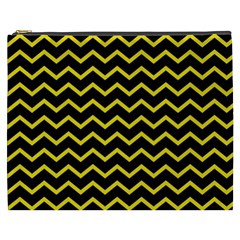 Yellow Chevron Cosmetic Bag (xxxl)  by jumpercat